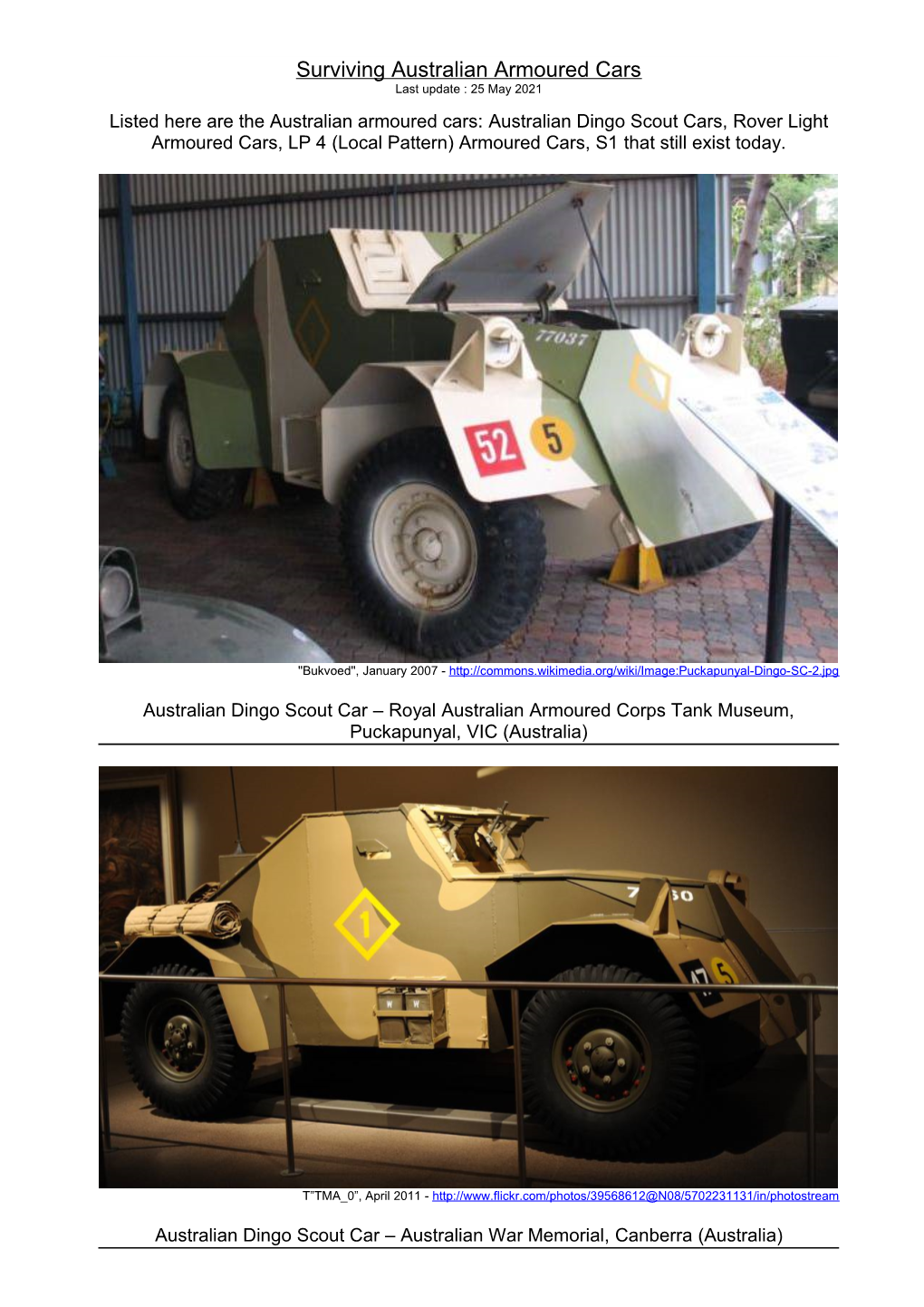 Surviving Australian Armoured Cars