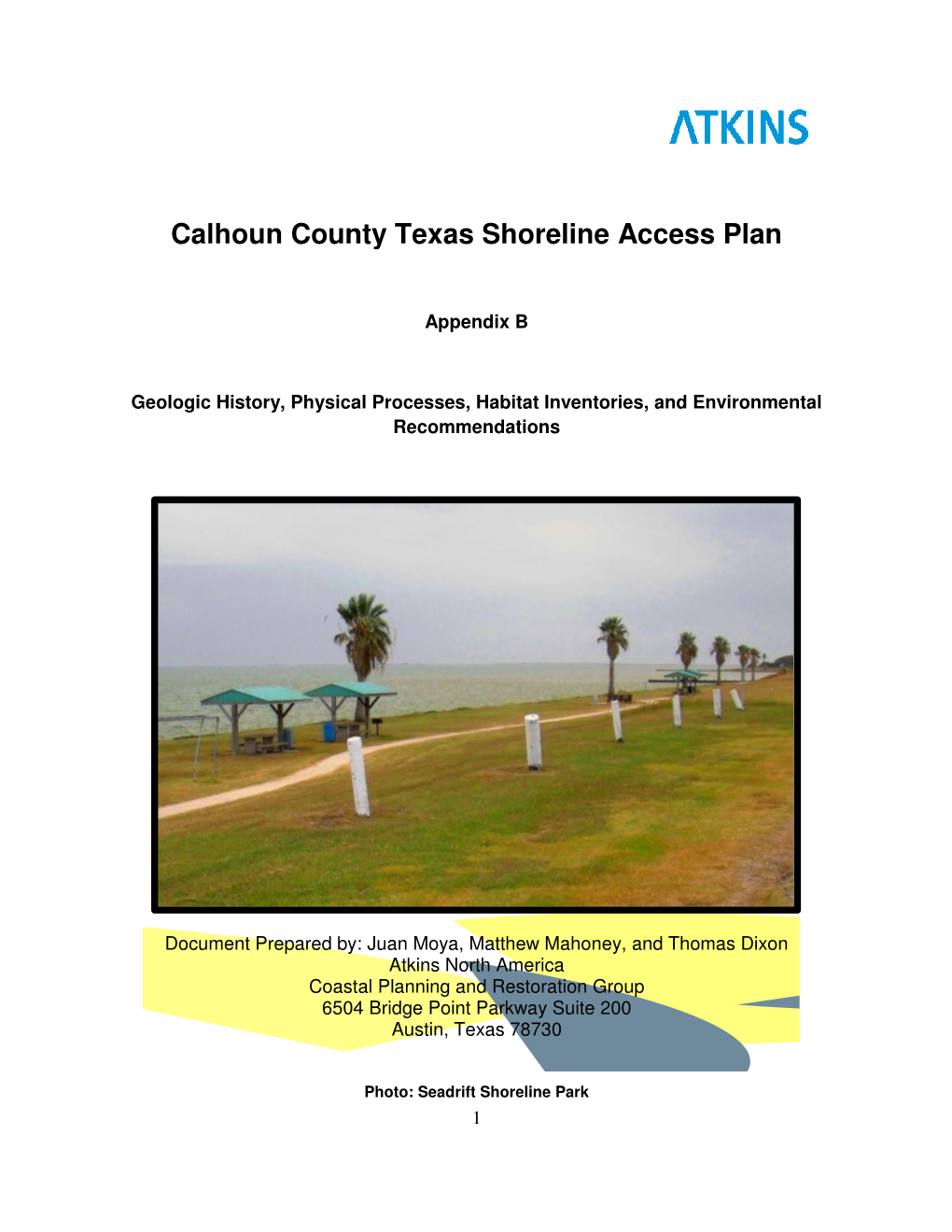 Houn County Texas Shoreline Access Plan