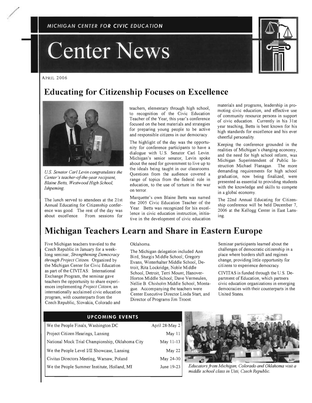 Center News, April 2006