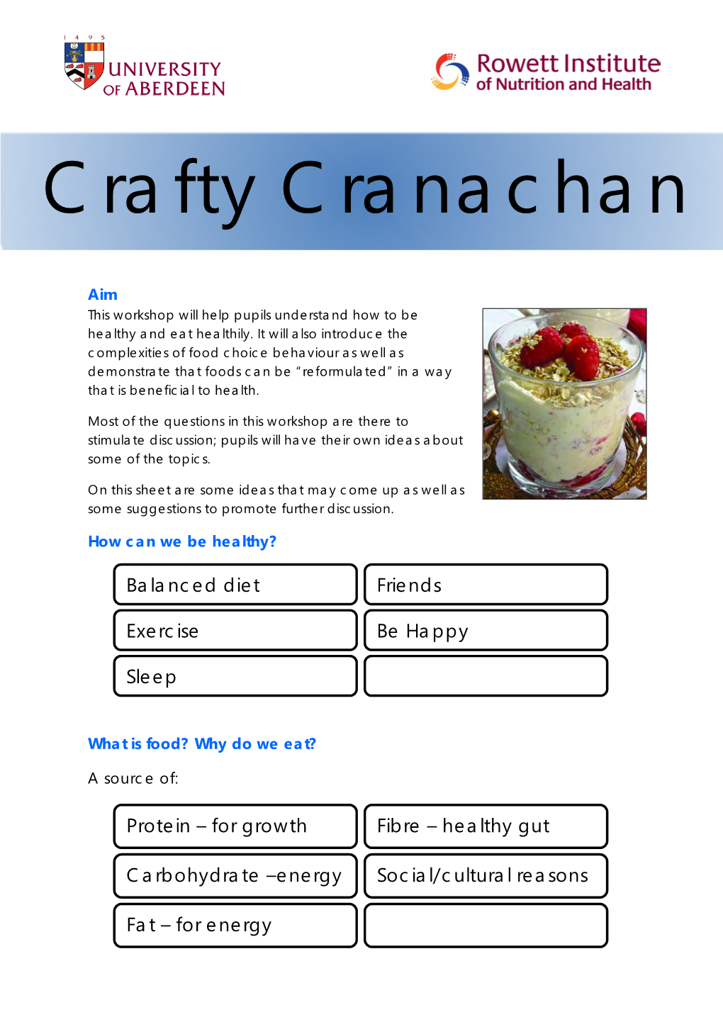 Crafty Cranachan