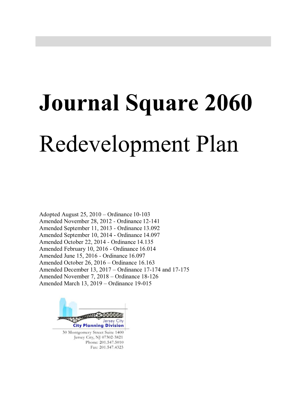 Journal Square 2060 Redevelopment Plan