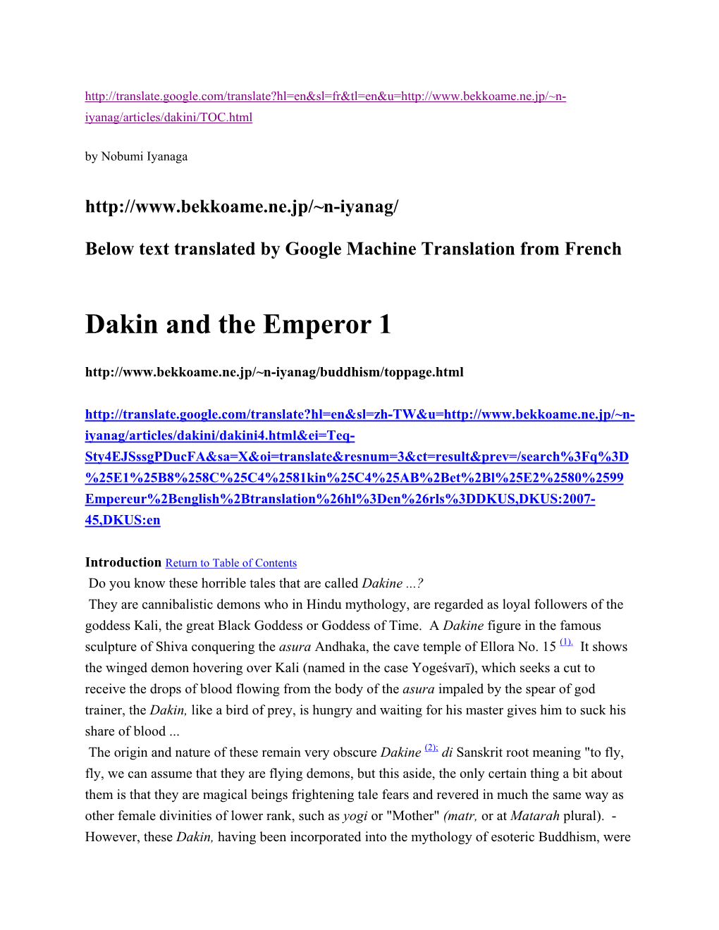 Dakini and the Emperor