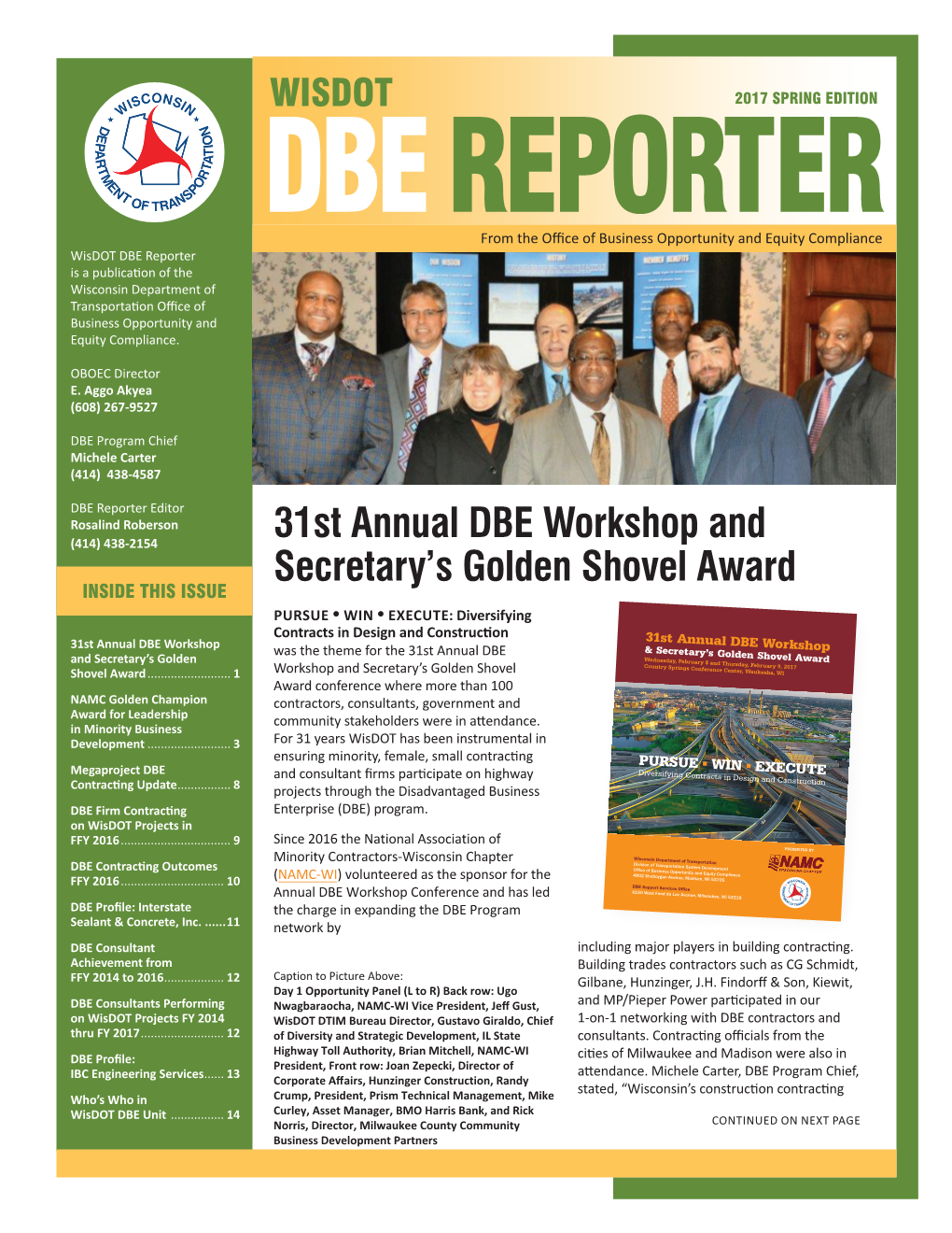 31St Annual DBE Workshop and Secretary's Golden Shovel Award