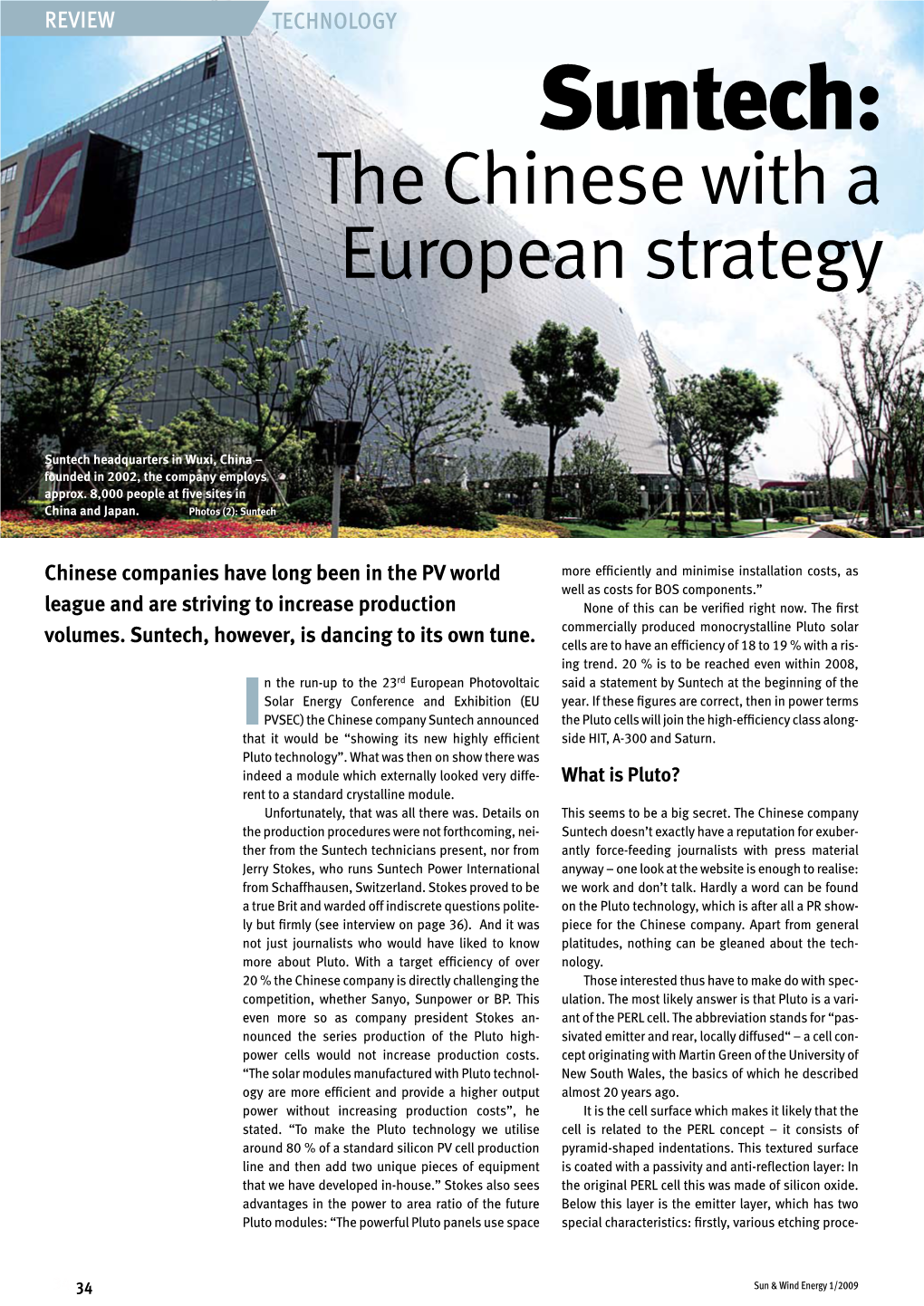 Suntech: the Chinese with a European Strategy
