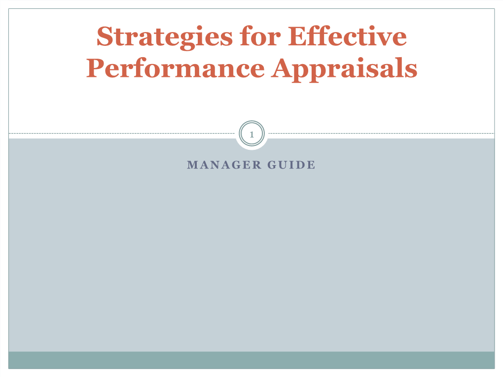 Strategies for Effective Performance Appraisals