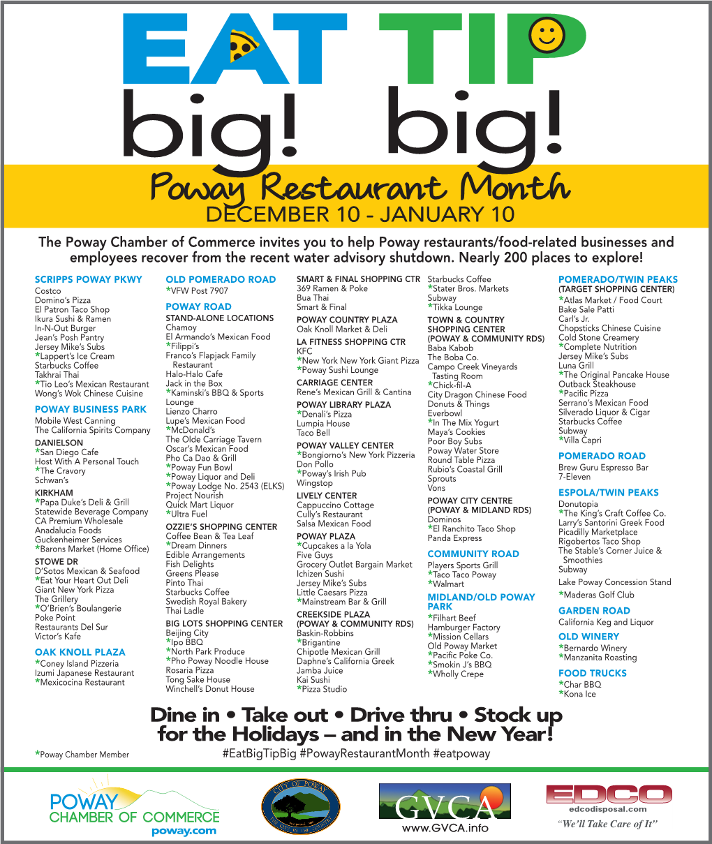 Poway Restaurant Month