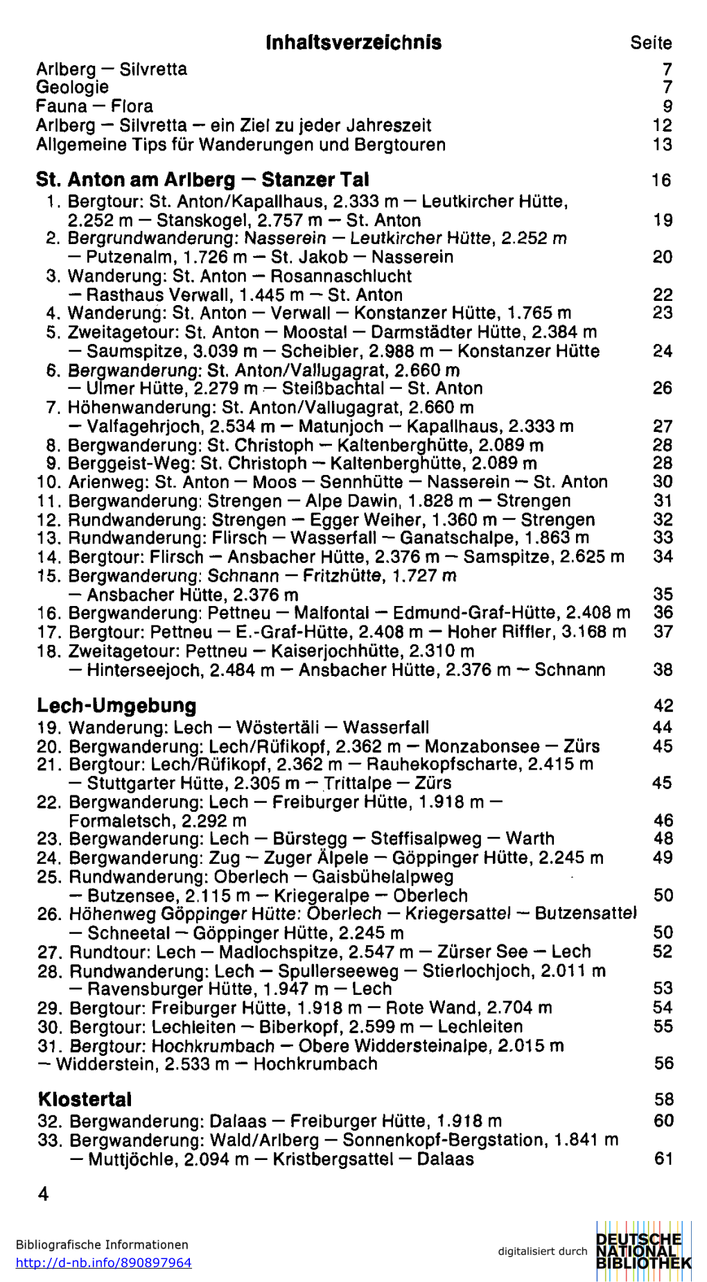Inhaltsverzeichnis St. Anton Am Arlberg — Stanzer Tal 16 Lech