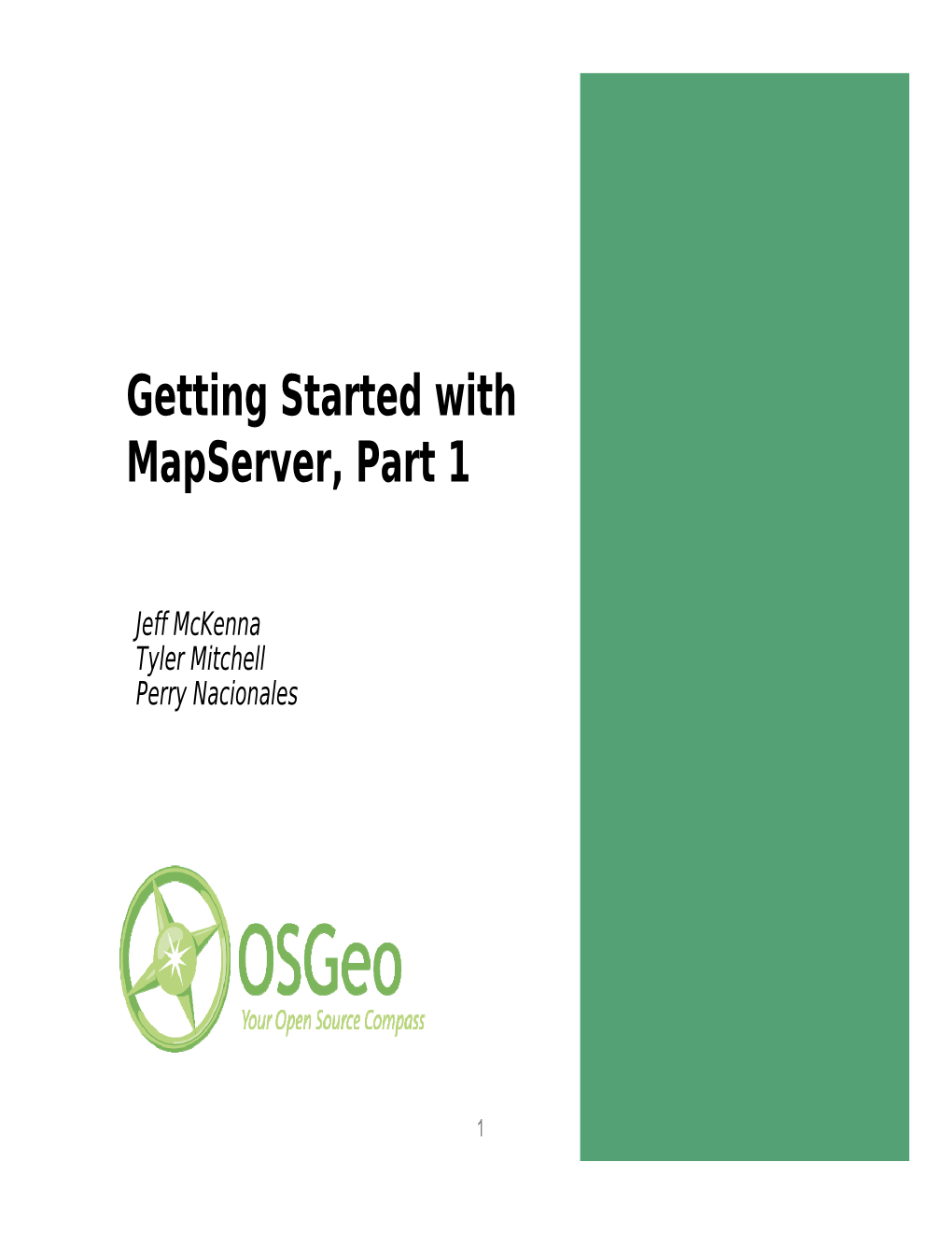 Getting Started with Mapserver, Part 1
