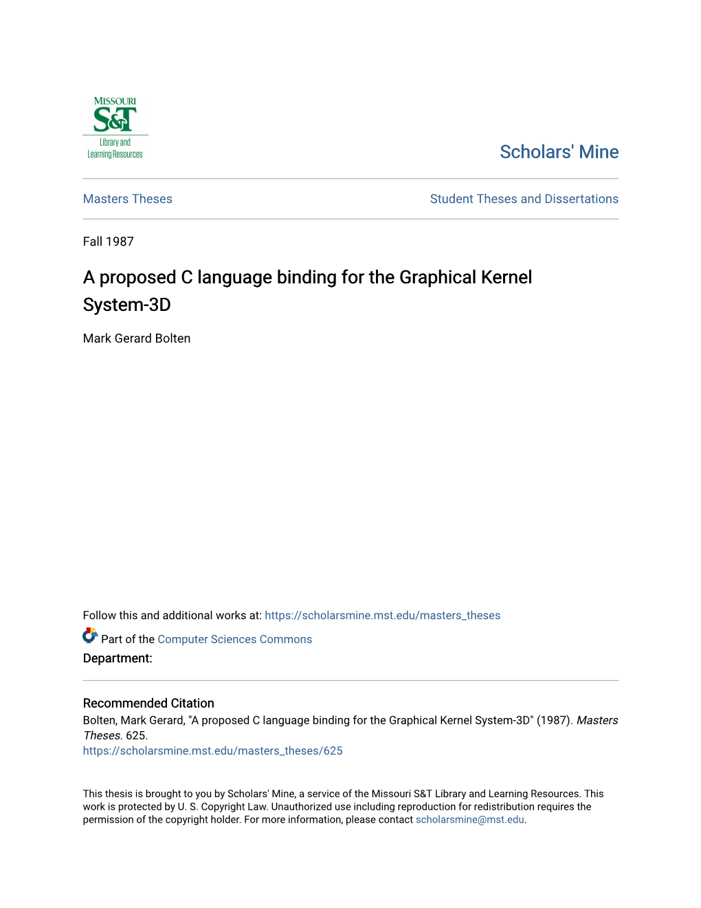 A Proposed C Language Binding for the Graphical Kernel System-3D