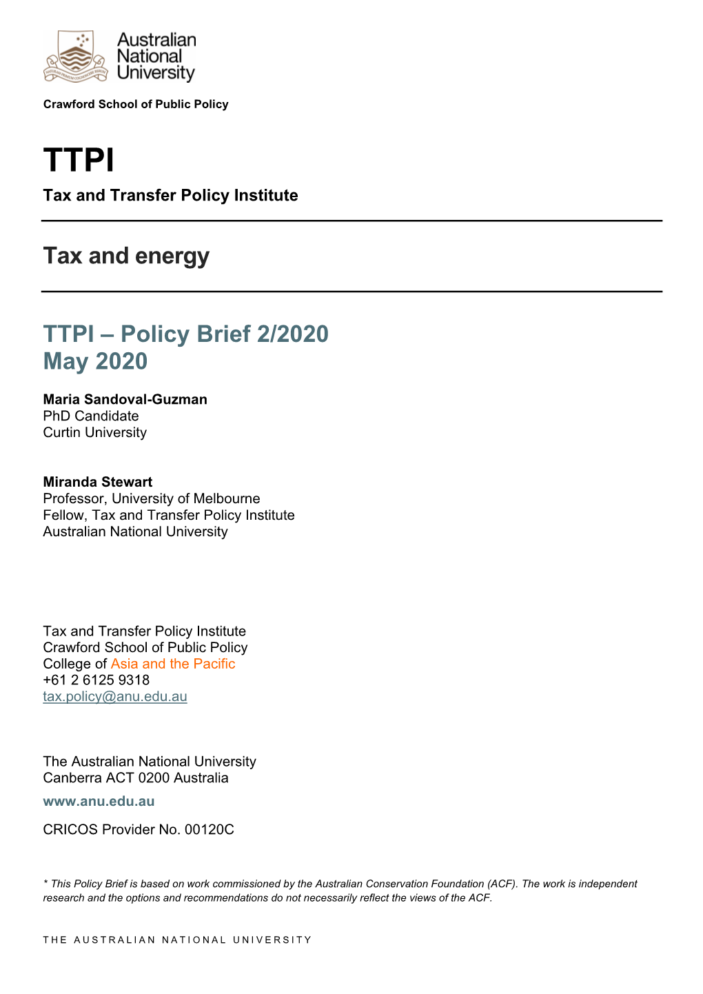 Tax and Energy