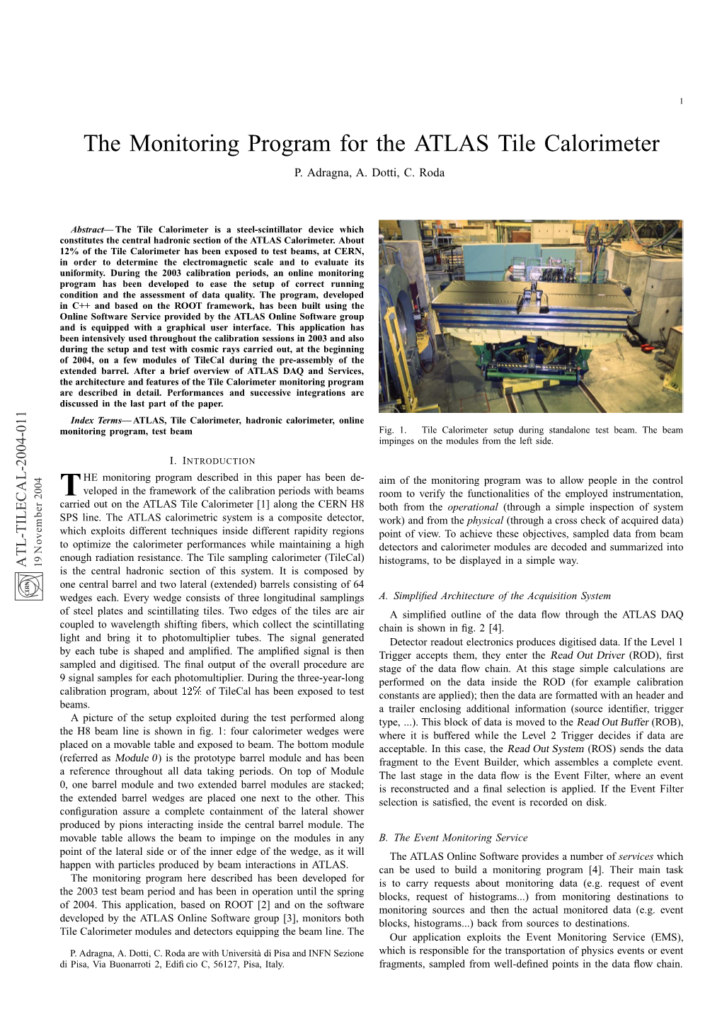 The Monitoring Program for the ATLAS Tile Calorimeter P