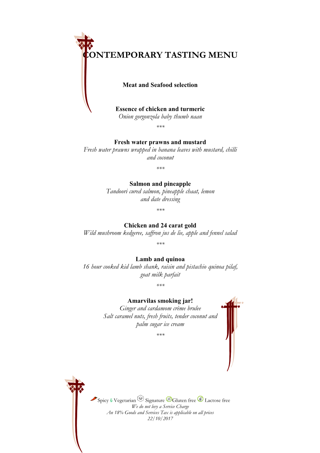 Contemporary Tasting Menu