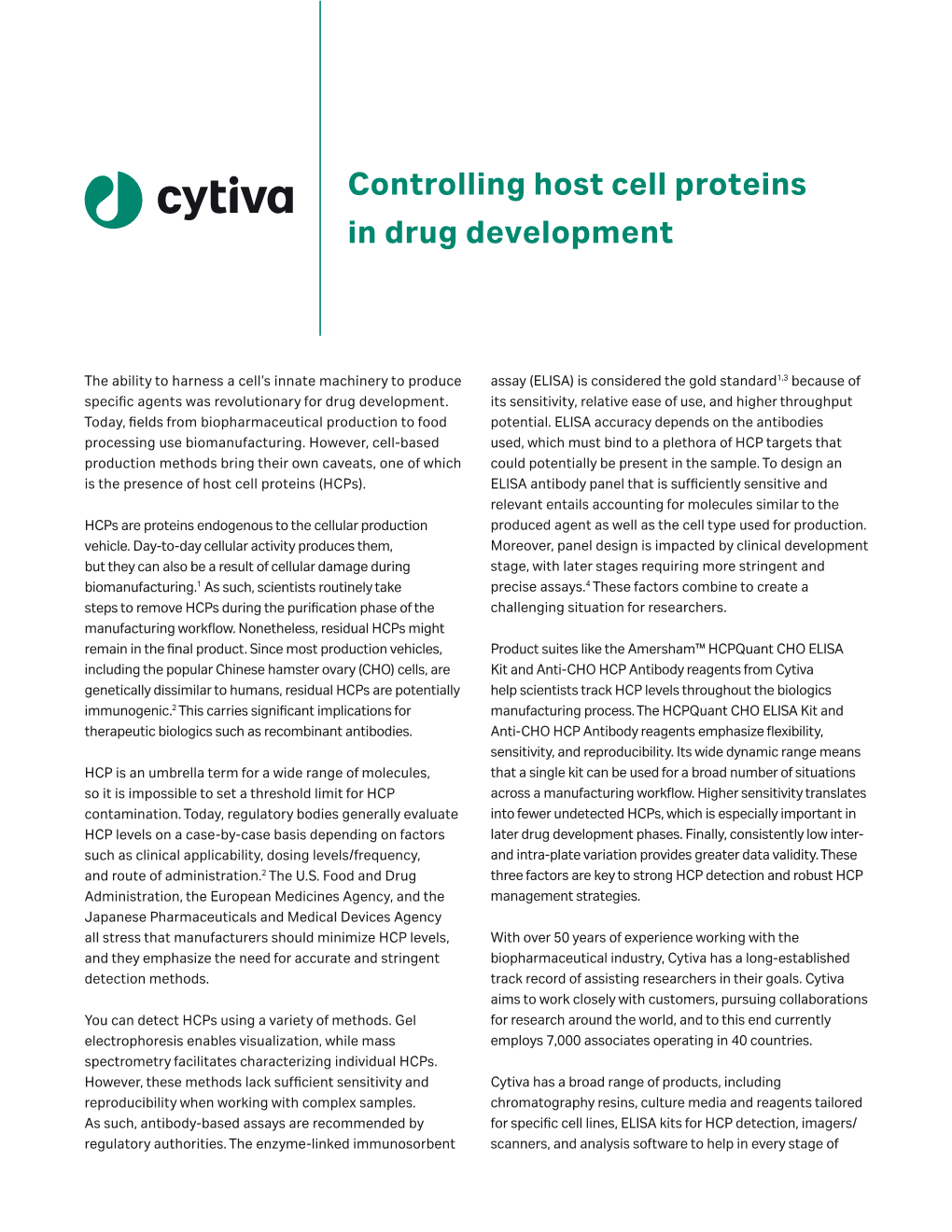 Controlling Host Cell Proteins in Drug Development