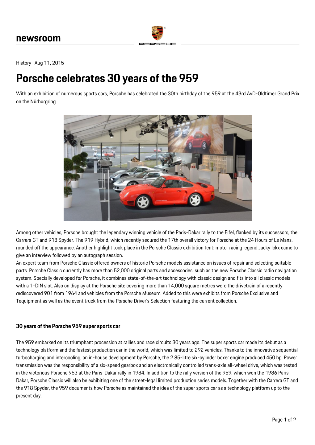 Porsche Celebrates 30 Years of The