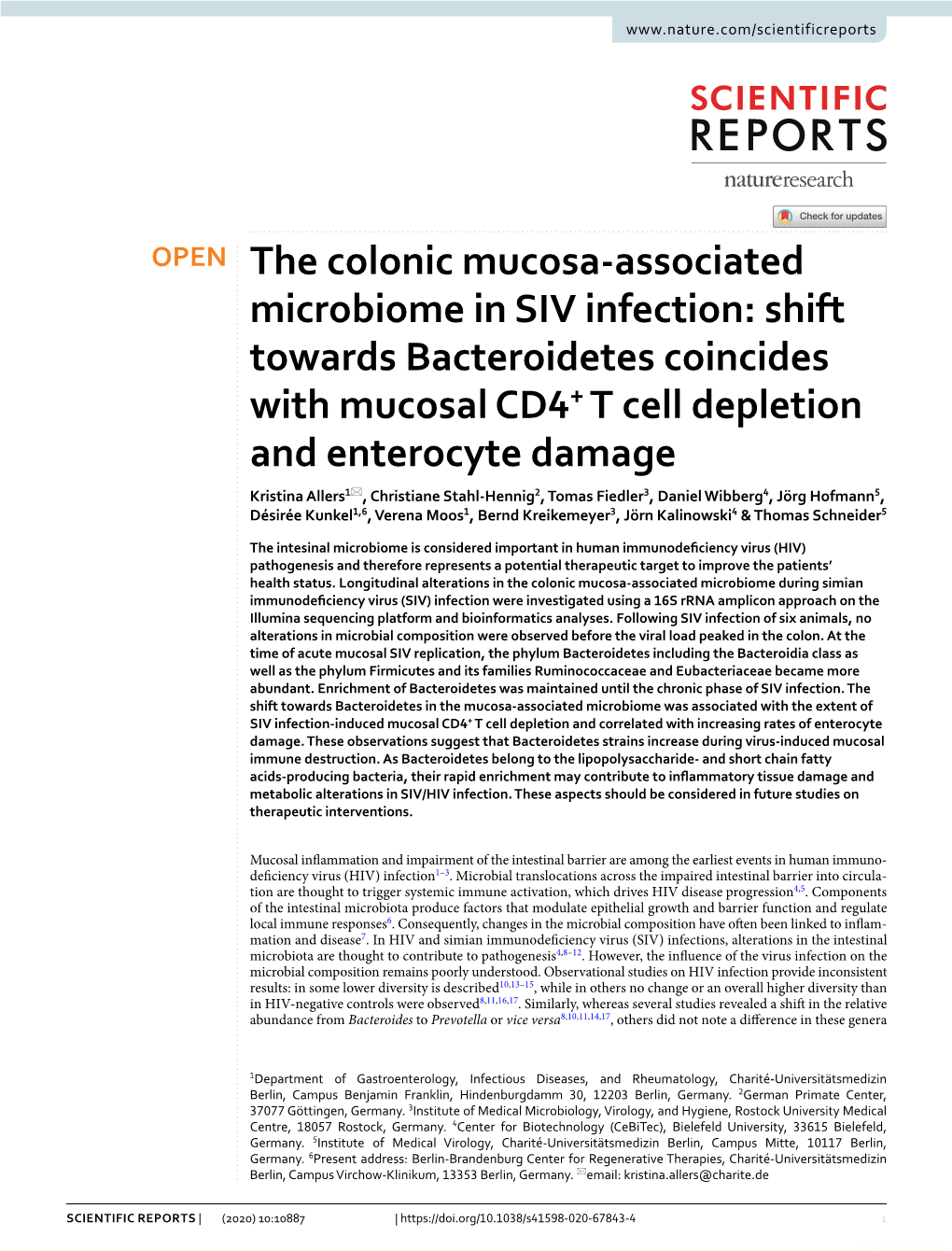 The Colonic Mucosa-Associated Microbiome in SIV Infection: Shift