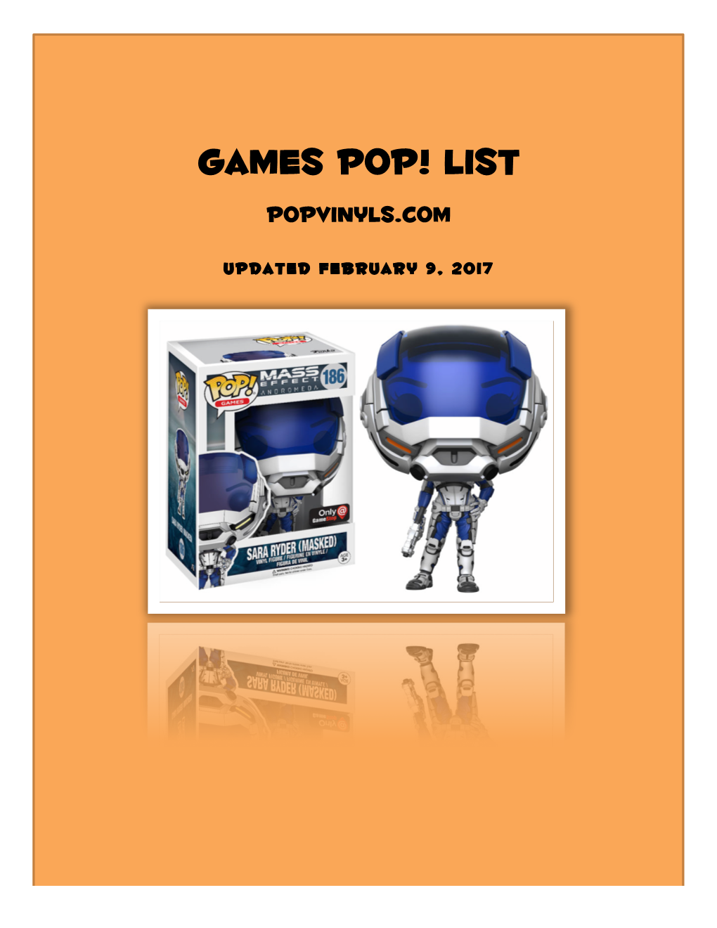 Games Pop! List Popvinyls.Com