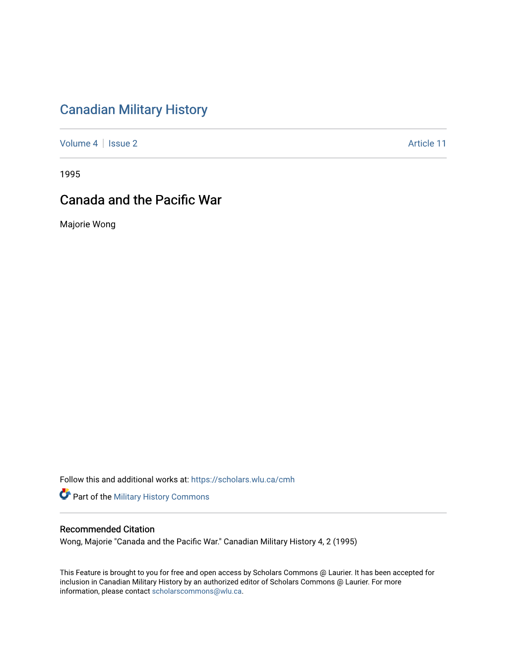 Canada and the Pacific Arw