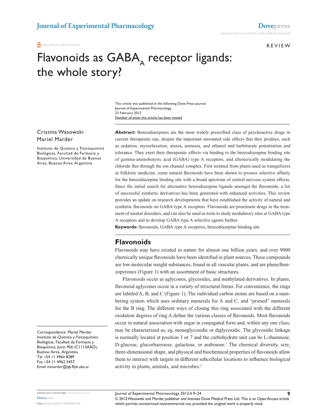 Flavonoids As GABA Receptor Ligands