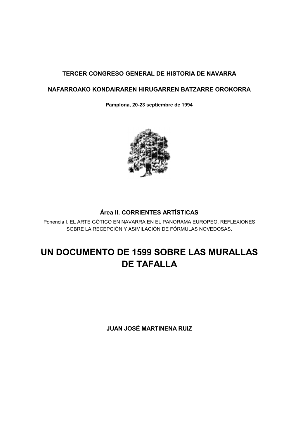 Un Documento De 1599 Sobre Las Murallas De Tafalla