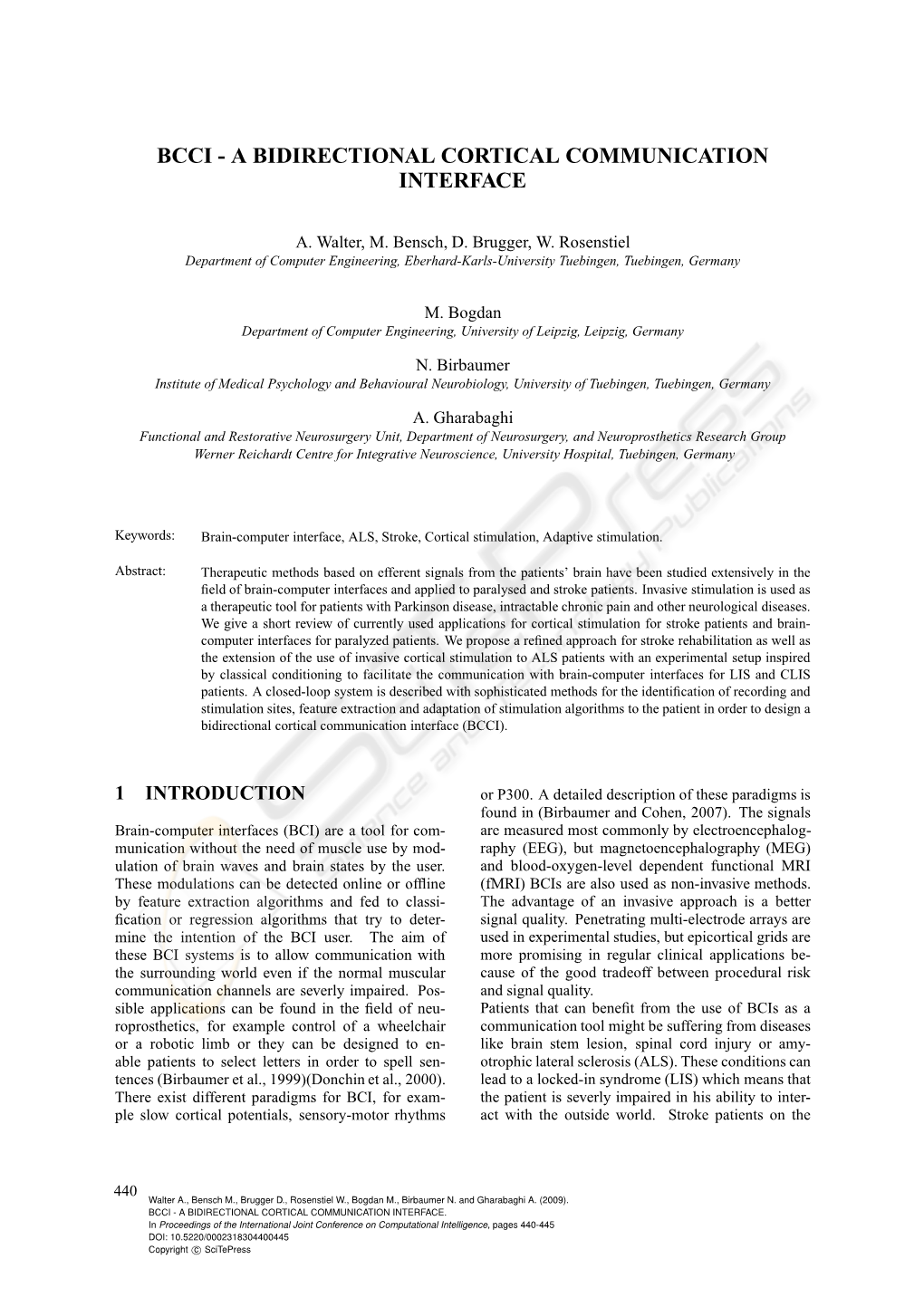 Bcci - a Bidirectional Cortical Communication Interface