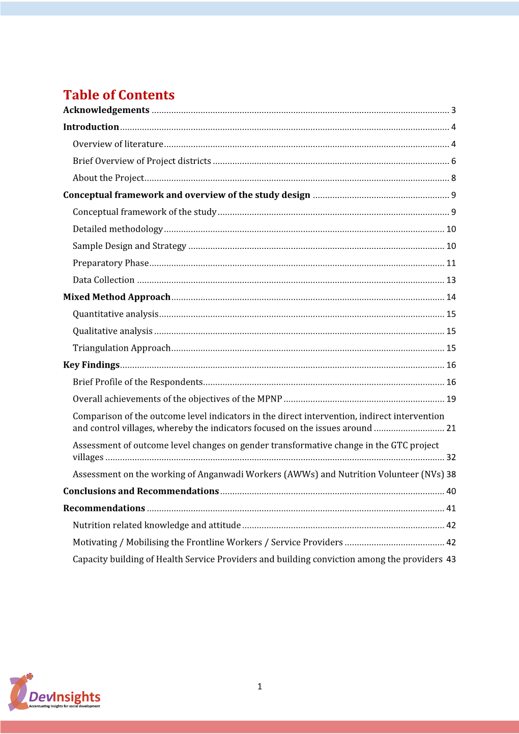 Table of Contents Acknowledgements