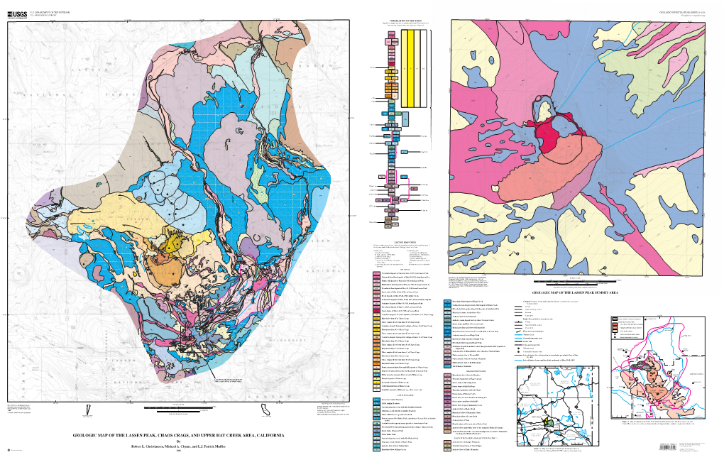 Geologic Map of the Lassen Peak, Chaos Crags, And