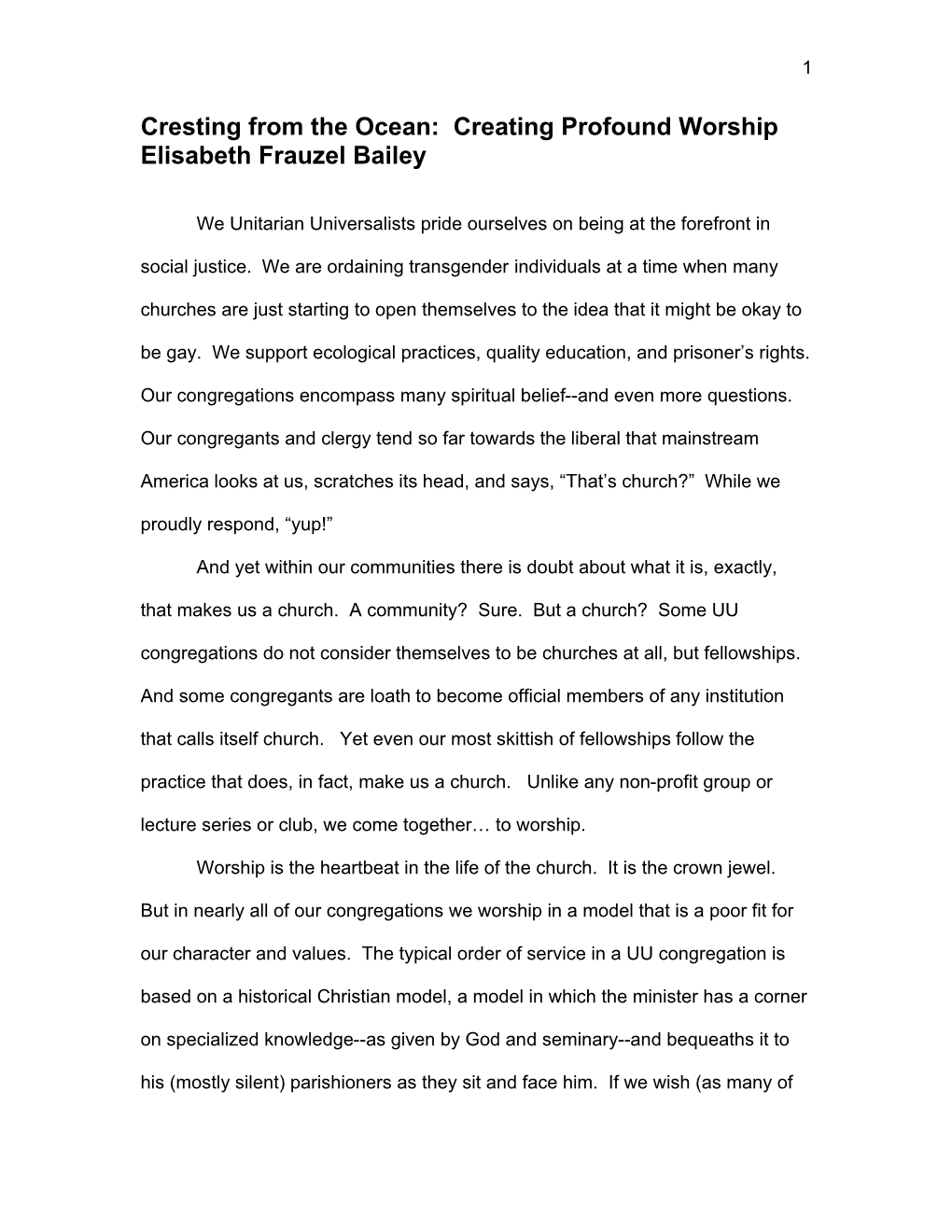 Worship Theology-Ebailey