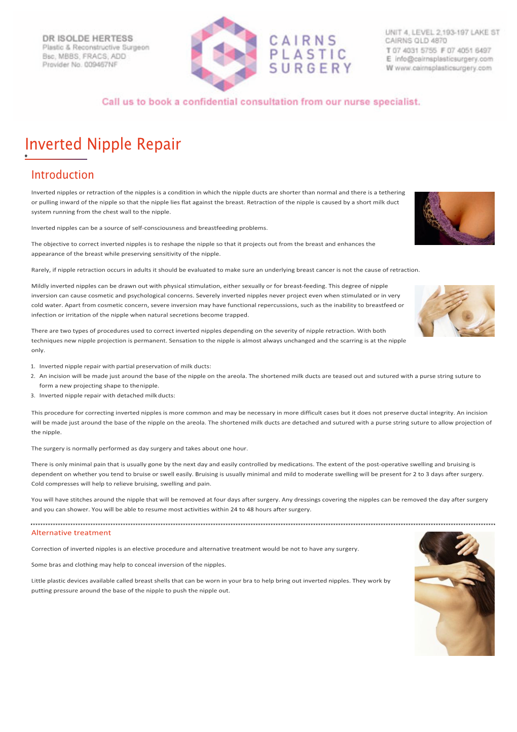 Inverted Nipple Repair