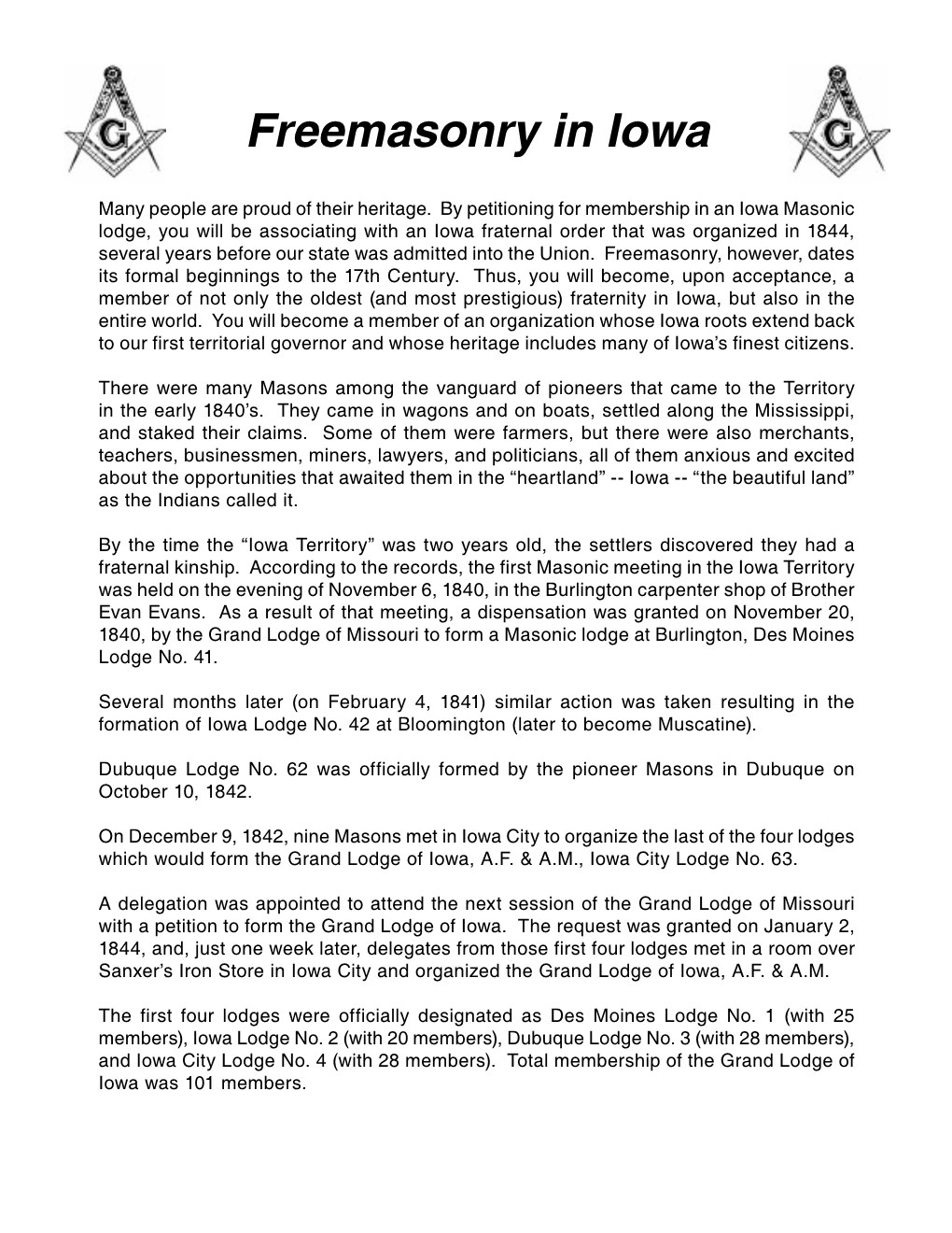 Freemasonry in Iowa