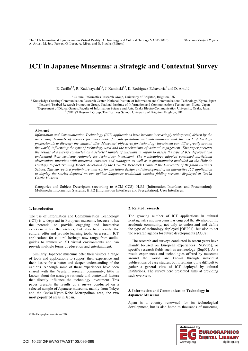 ICT in Japanese Museums: a Strategic and Contextual Survey