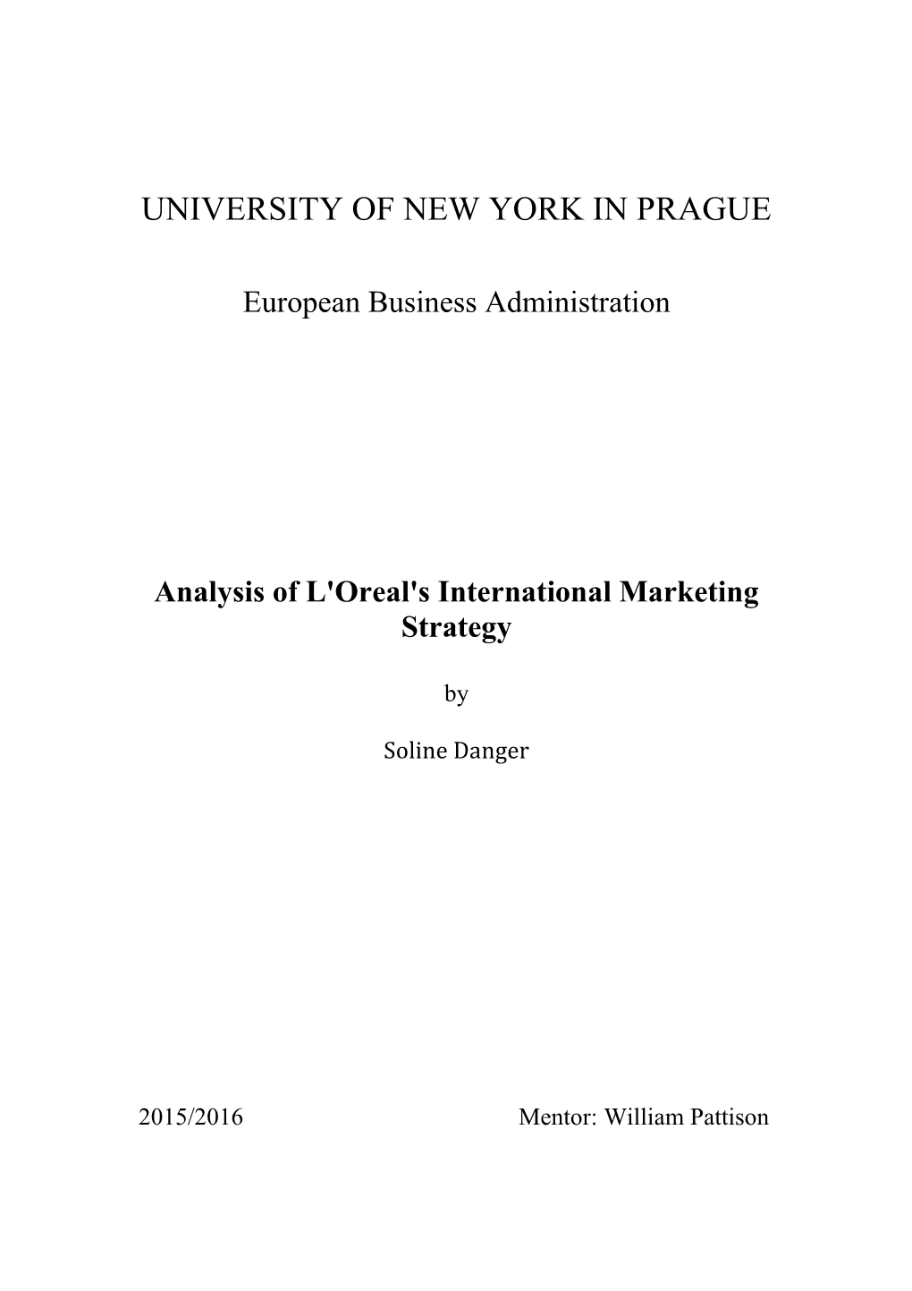 Analysis of L'oreal's International Marketing Strategy