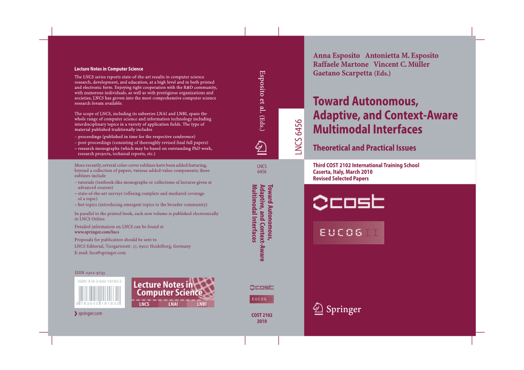 Towards Autonomous, Adaptive, and Context-Aware Multimodal Interfaces