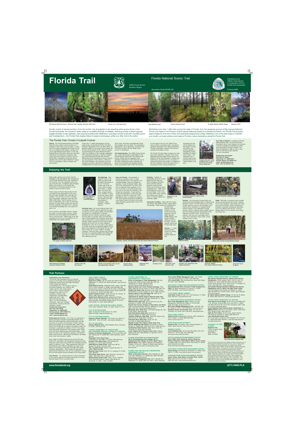 Florida National Scenic Trail Map & Brochure (Statewide)