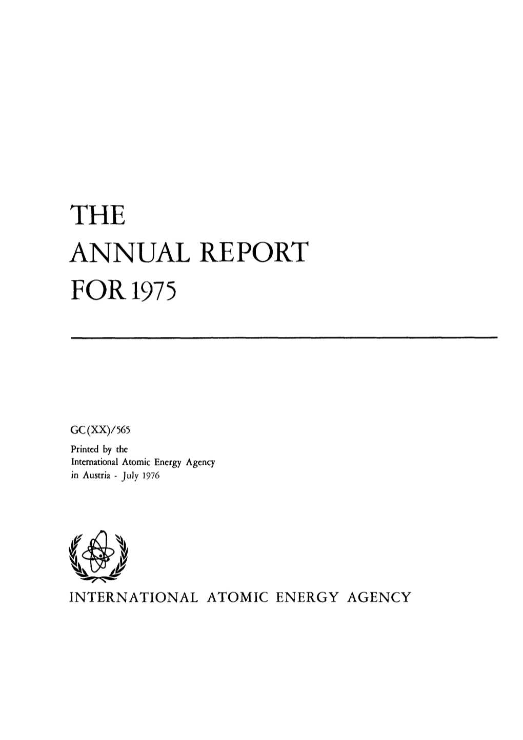 The Annual Report for 1975