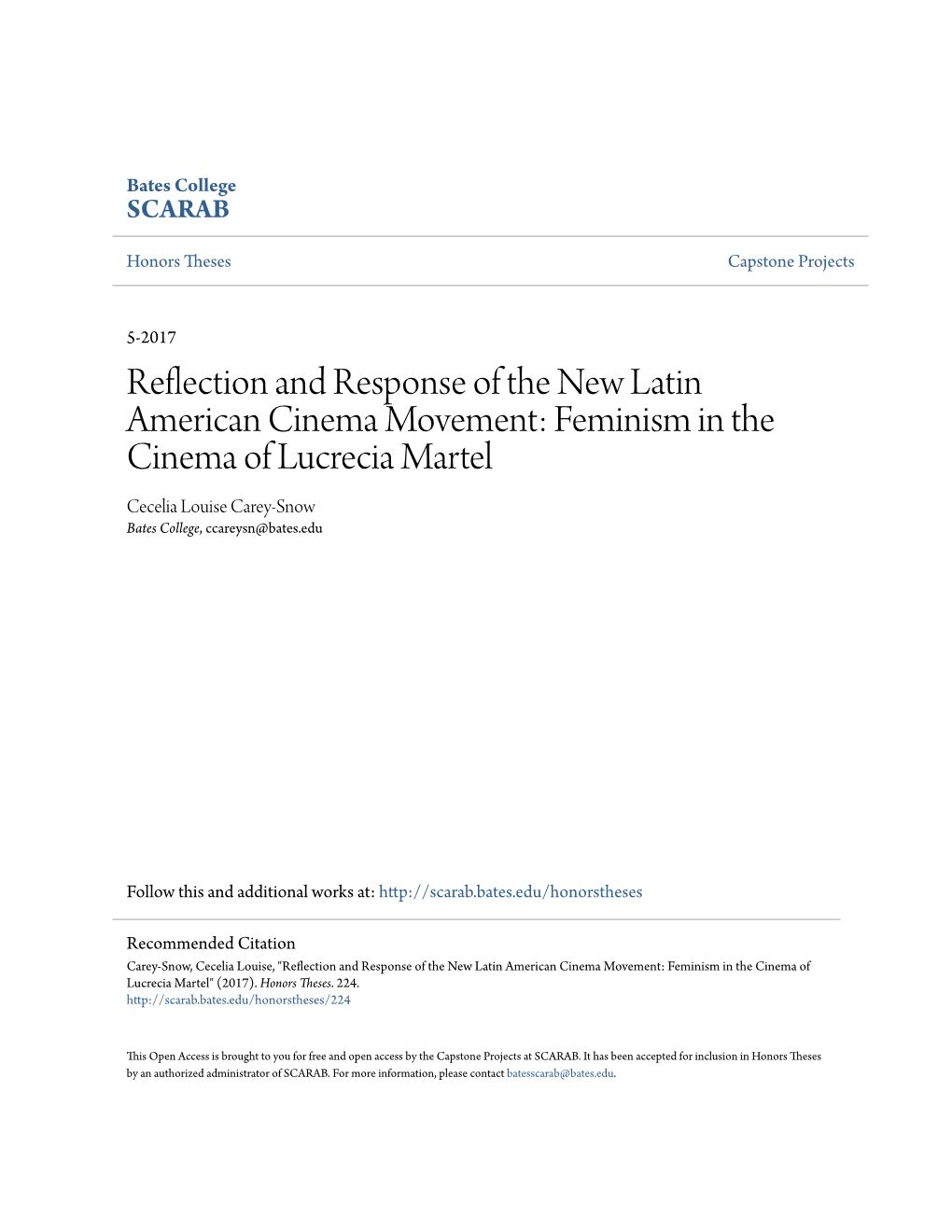 Reflection and Response of the New Latin American Cinema Movement