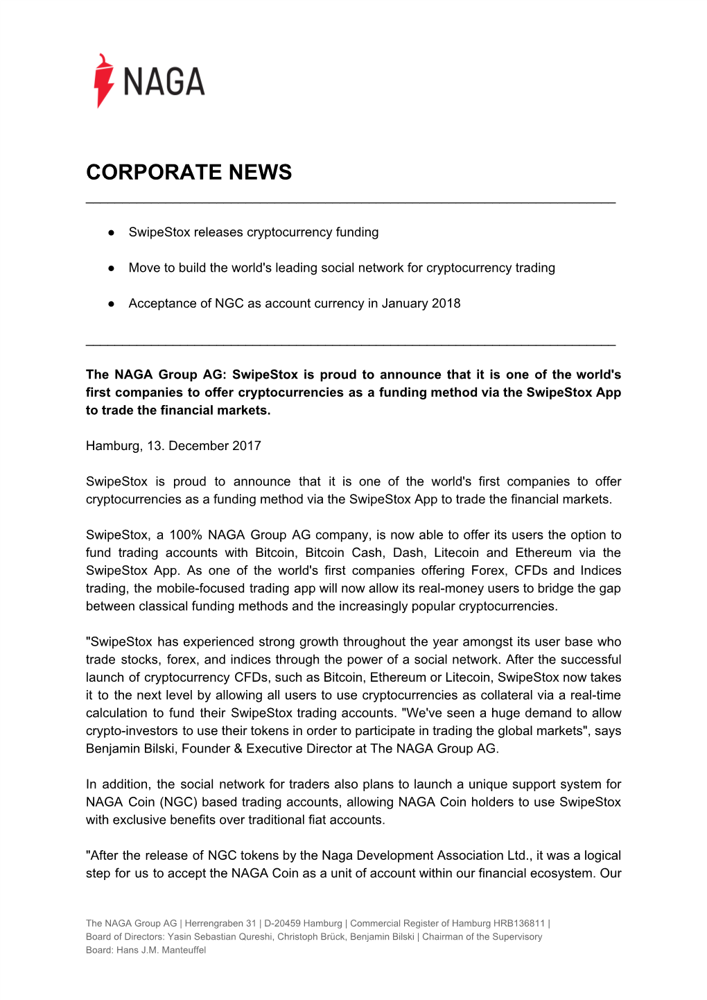 Corporate News ______