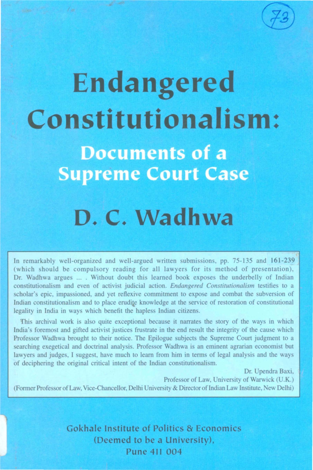 Endangered Constitutionalism