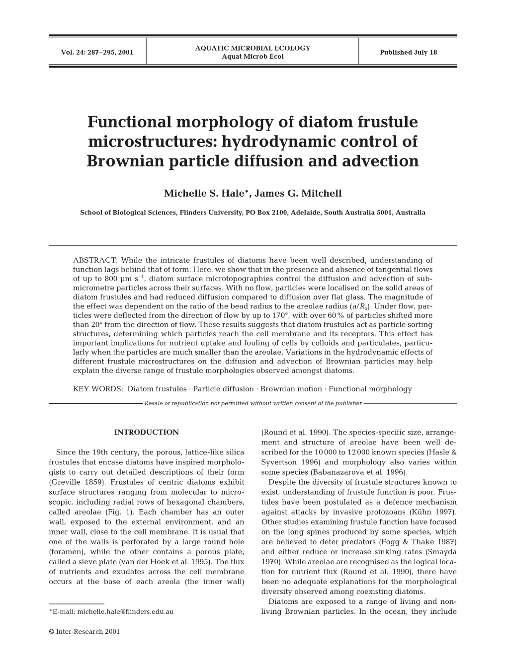 Functional Morphology of Diatom Frustule Microstructures: Hydrodynamic Control of Brownian Particle Diffusion and Advection