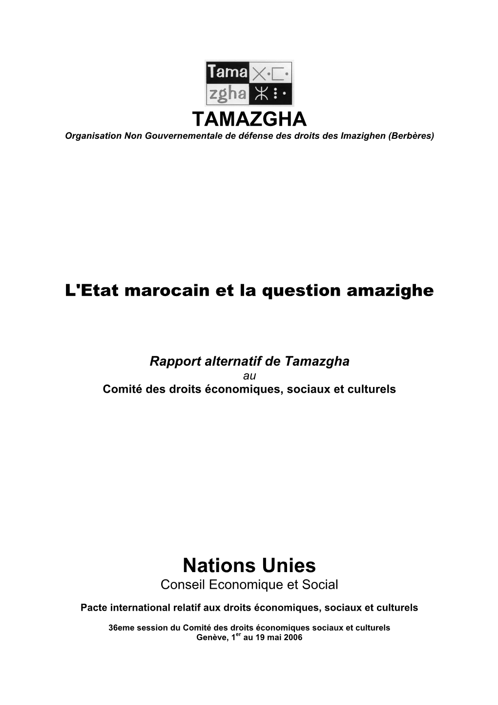 L'etat Marocain Et La Question Amazighe