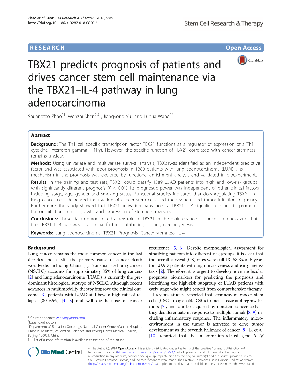 TBX21 Predicts Prognosis of Patients and Drives Cancer Stem Cell