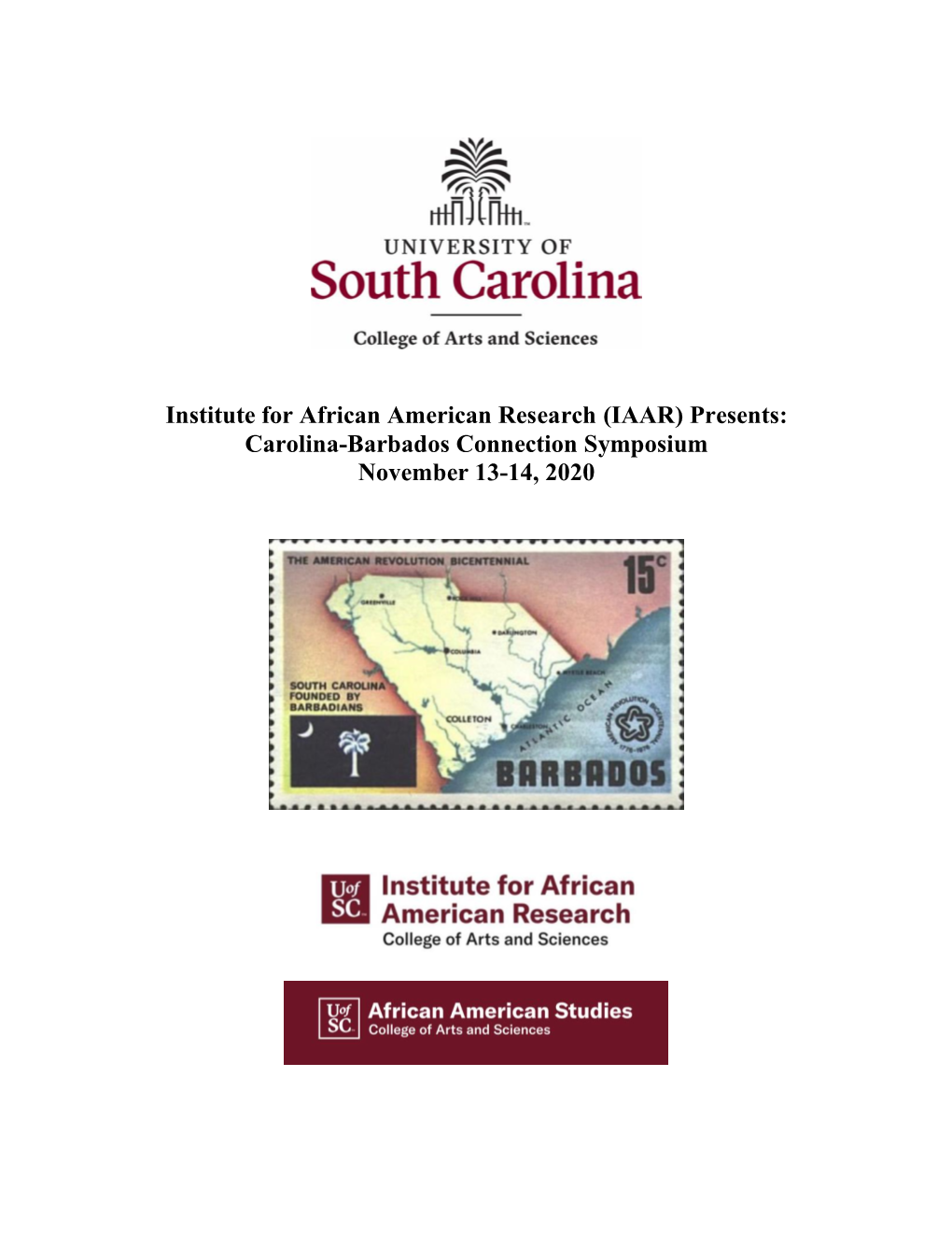 (IAAR) Presents: Carolina-Barbados Connection Symposium November 13-14, 2020