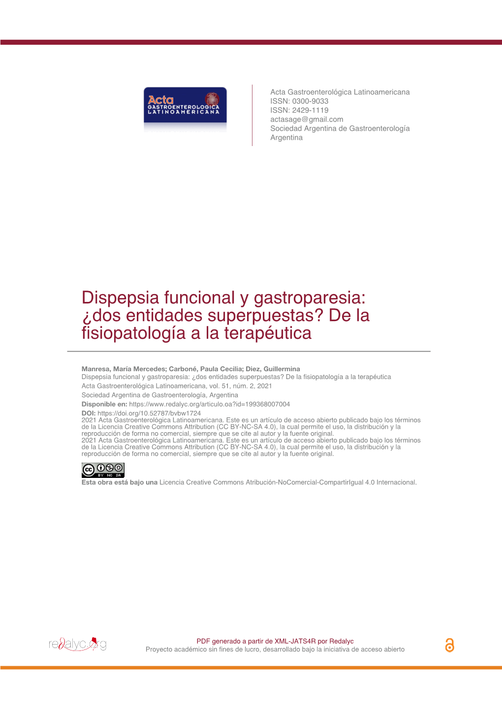 Dispepsia Funcional Y Gastroparesia: ¿Dos Entidades Superpuestas? De La Fisiopatología a La Terapéutica