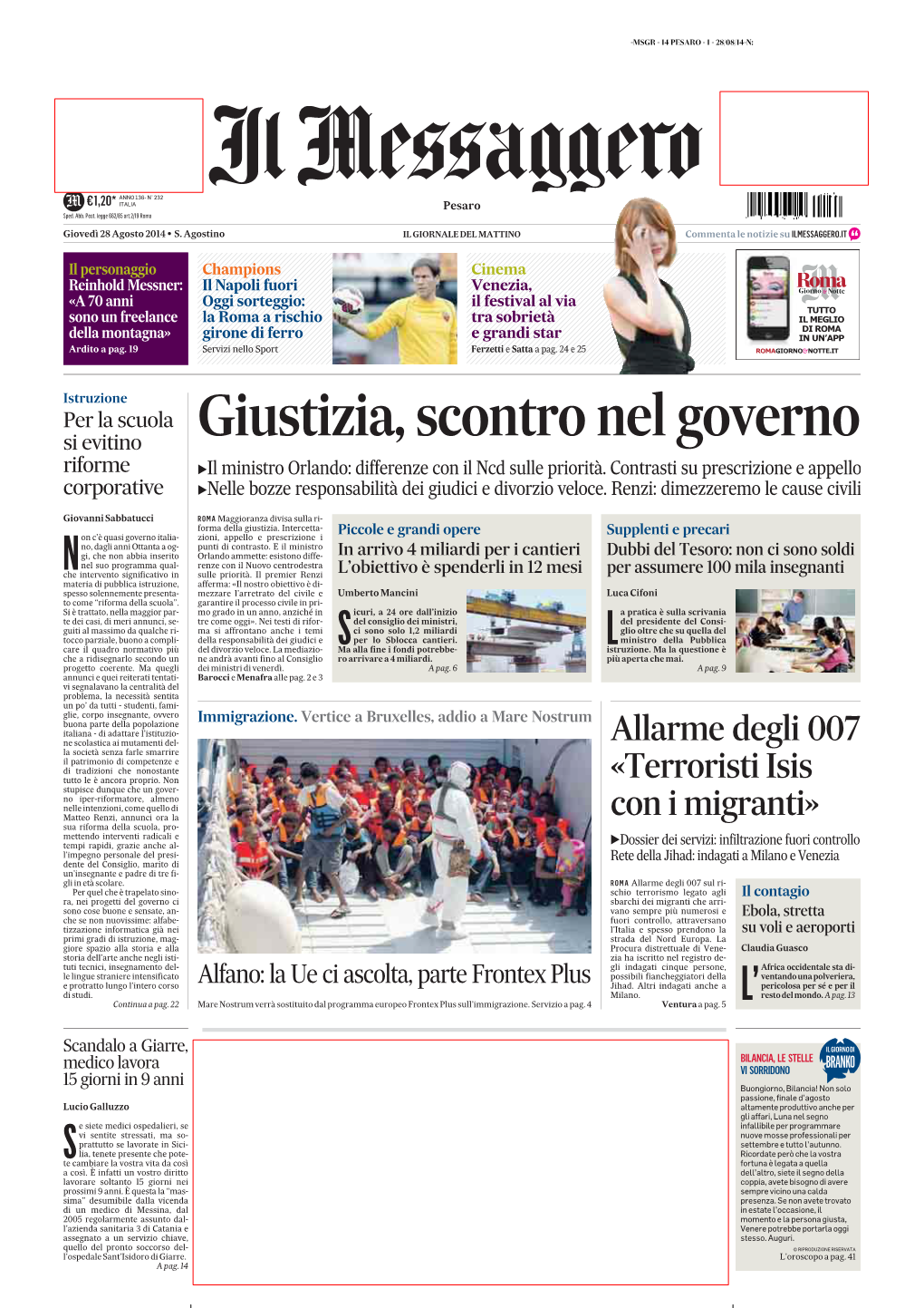 Giustizia, Scontro Nel Governo Riforme `Il Ministro Orlando: Differenze Con Il Ncd Sulle Priorità