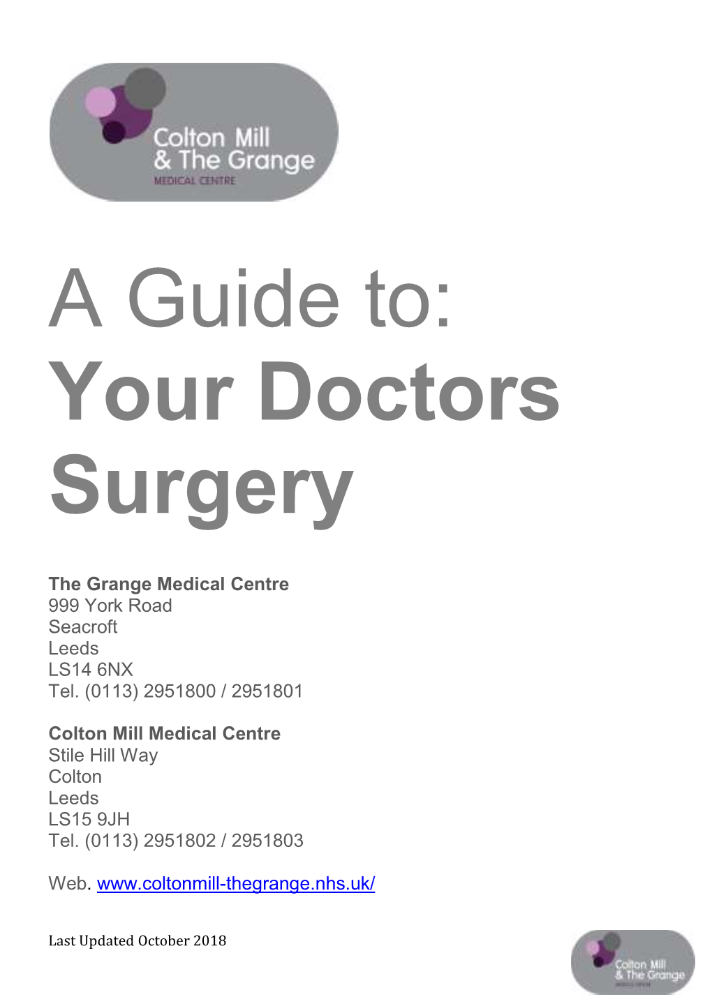 A Guide To: Your Doctors Surgery