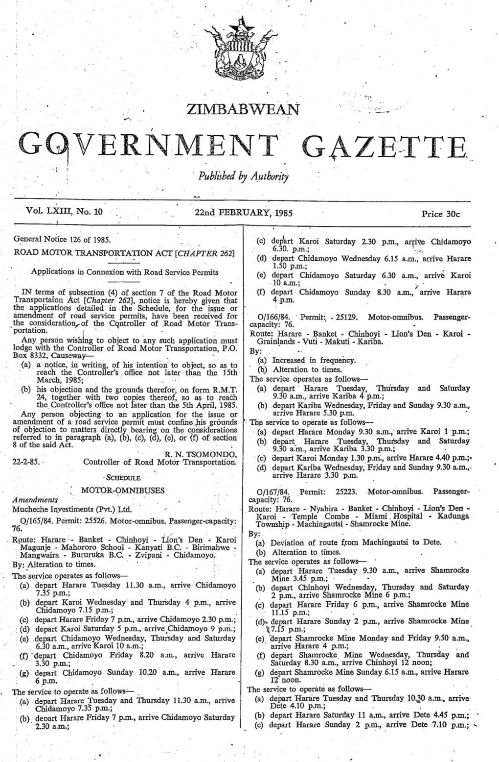 (Government Gazette