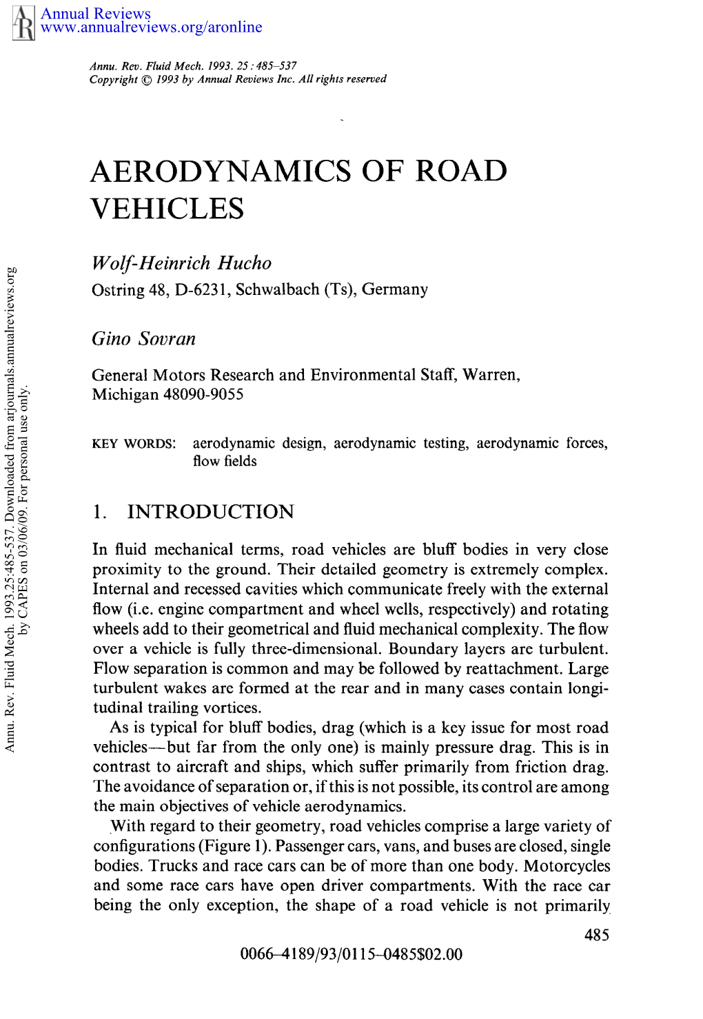 Aerodynamics of Road Vehicles