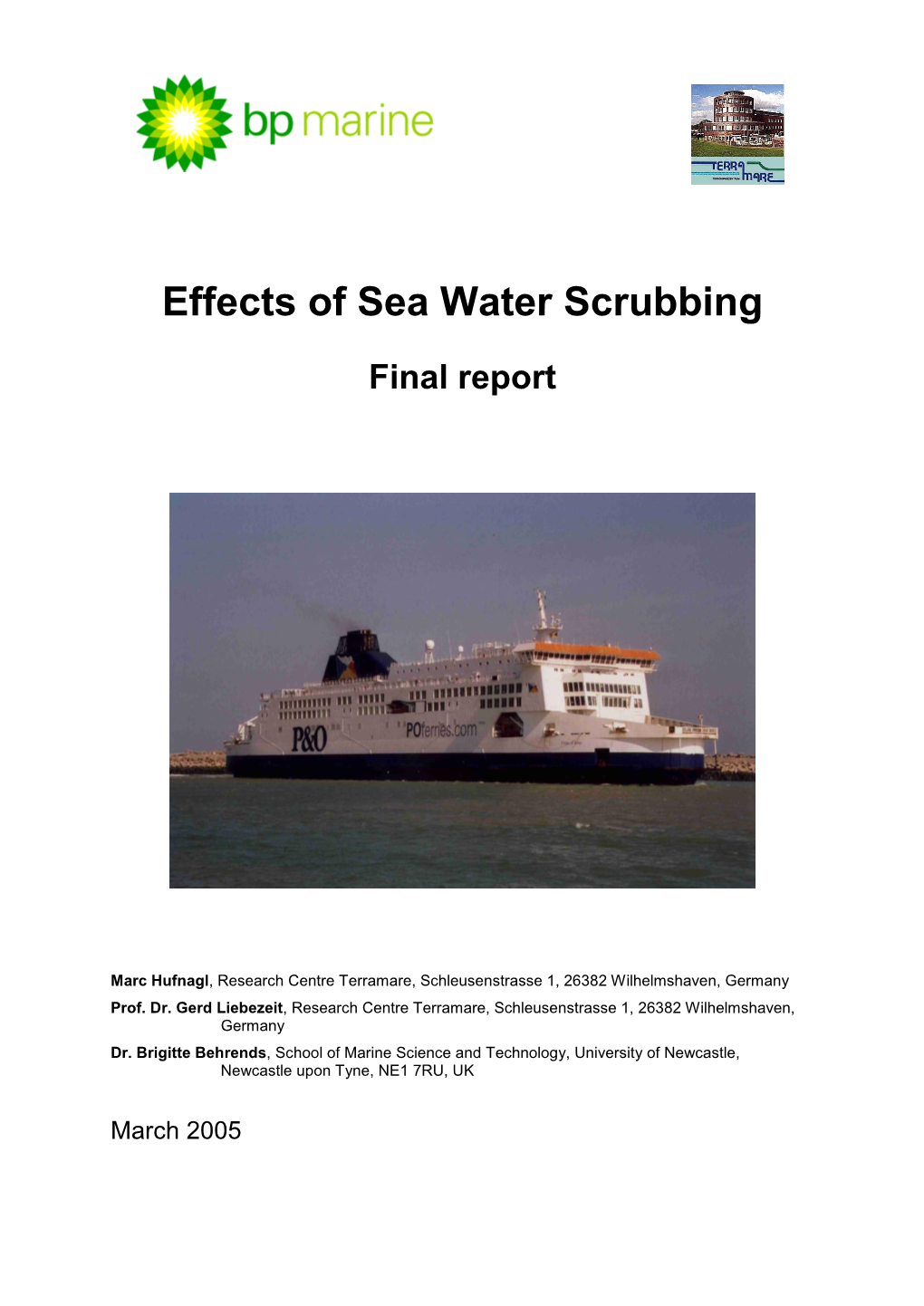 Effects of Sea Water Scrubbing