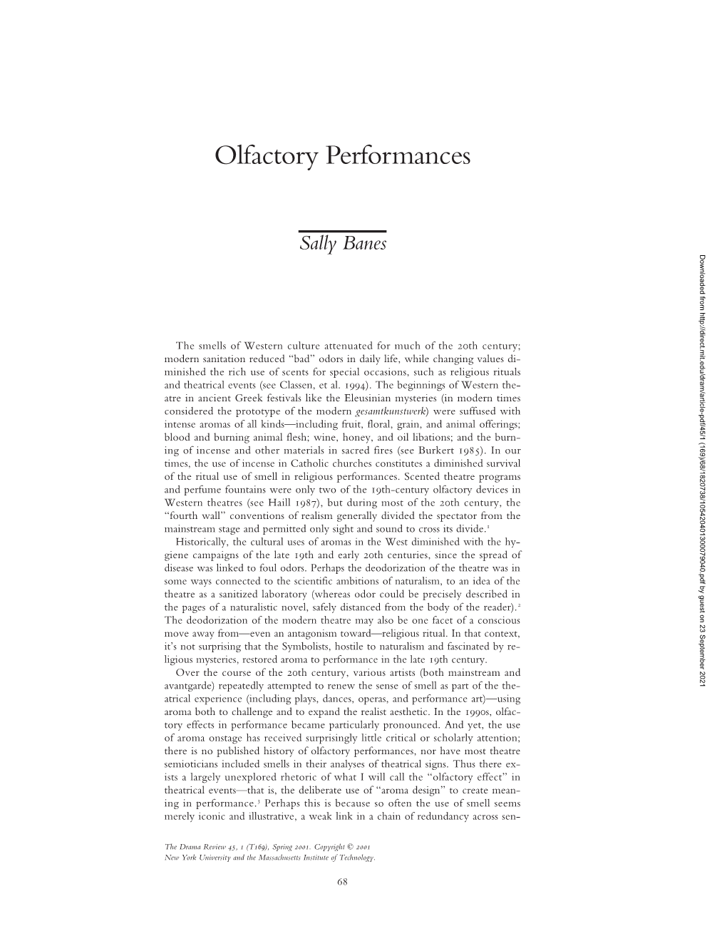 Olfactory Performances