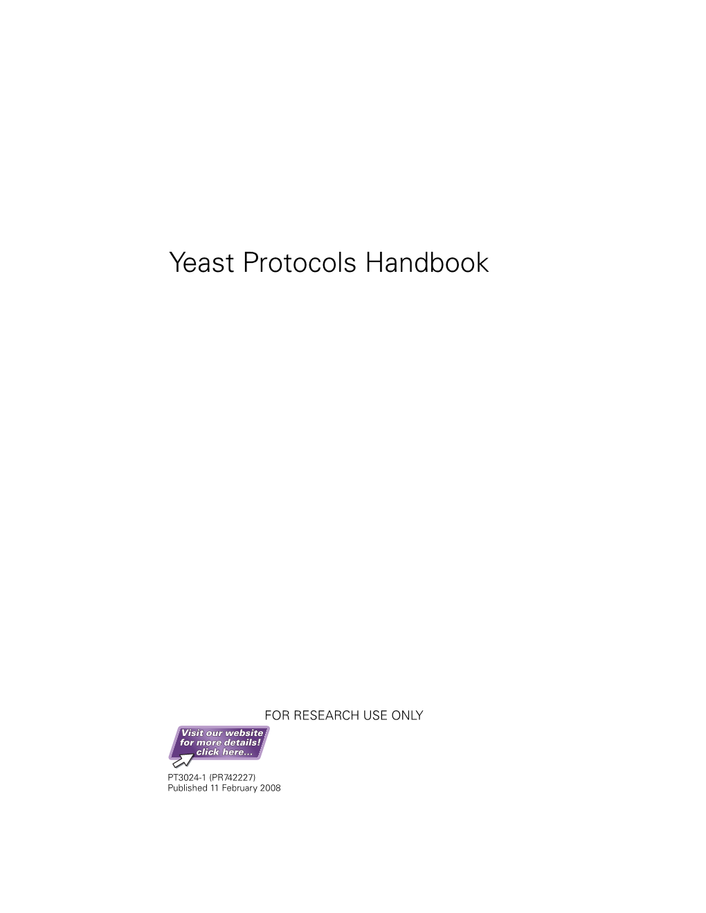 Yeast Protocols Handbook