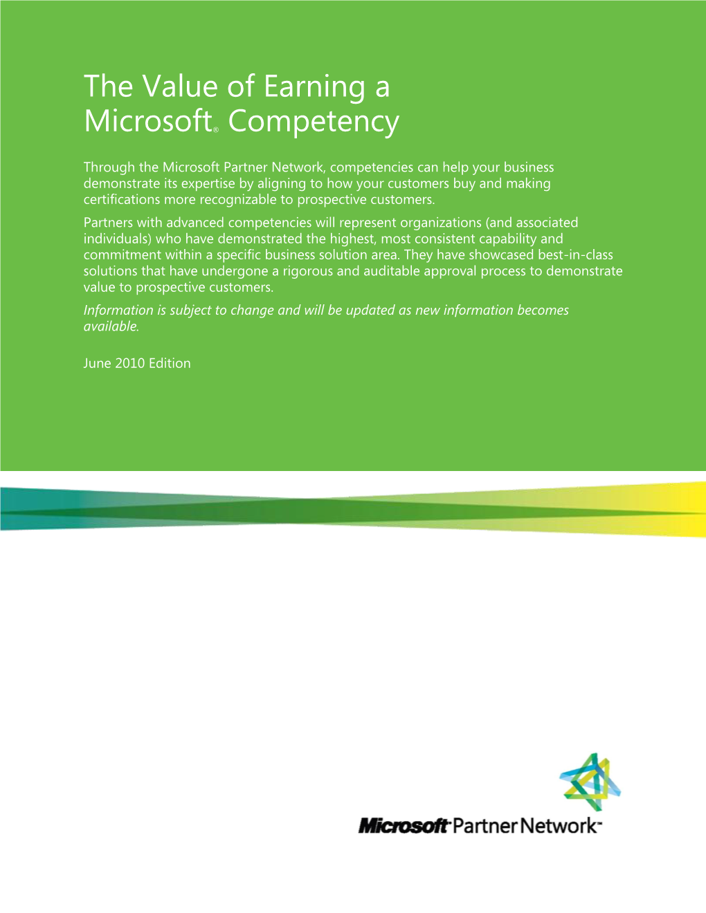 The Value of Earning a Microsoft® Competency | 2